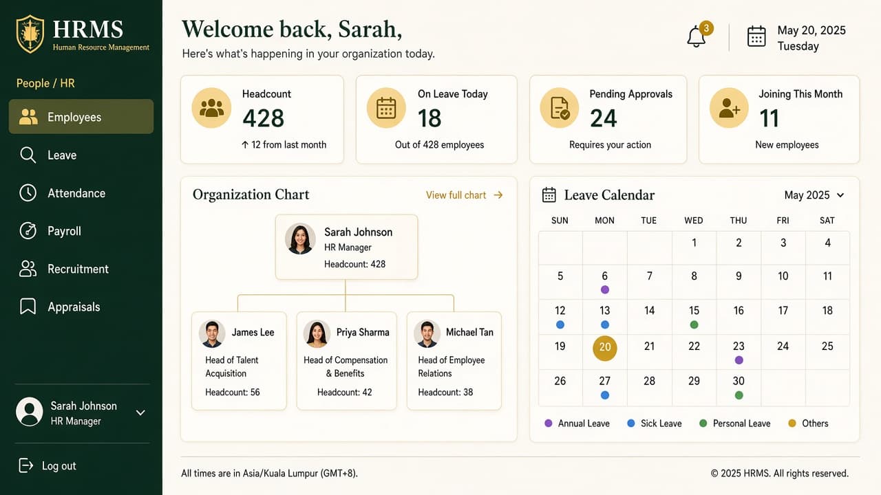 Role Based Access — ZemERP web dashboard with left sidebar menus and live cards (HR staff managing employee records in an office). Cloud ERP software India.