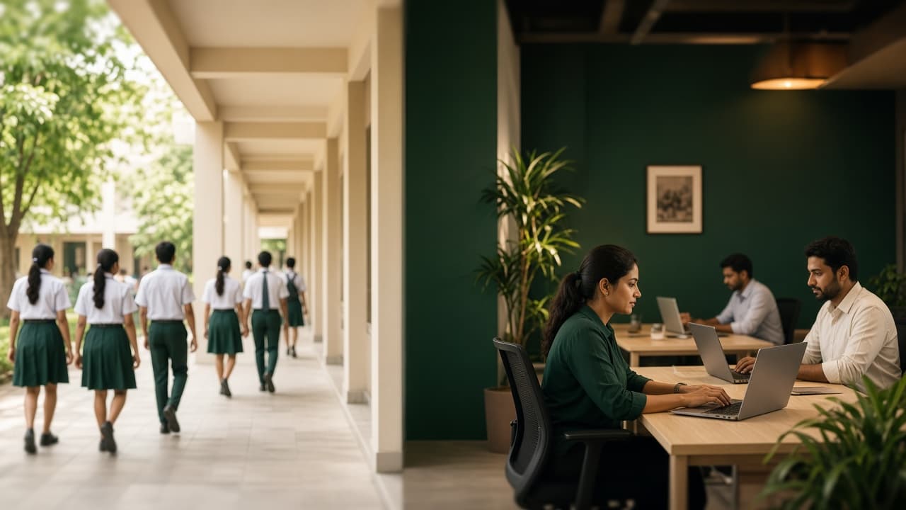 ERP Software in India — school campus and business office teams on one cloud ERP. Cloud ERP by ZemERP.