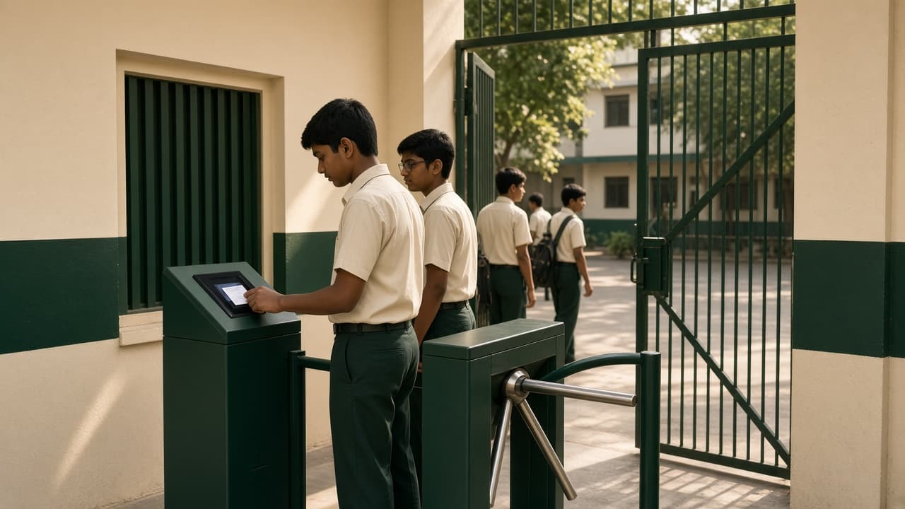 Attendance Solution in India — RFID or biometric attendance at a campus gate. Cloud ERP by ZemERP.